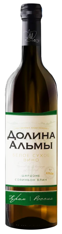 картинка Вино сухое белое Шардоне - Совиньон Долина Альмы 0,75 л магазин Winner являющийся официальным дистрибьютором в России 