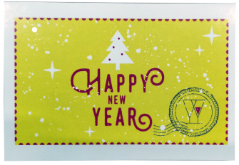 картинка Марка-наклейка «Happy New Year» (6,5*4,5 см.) магазин Winner являющийся официальным дистрибьютором в России 